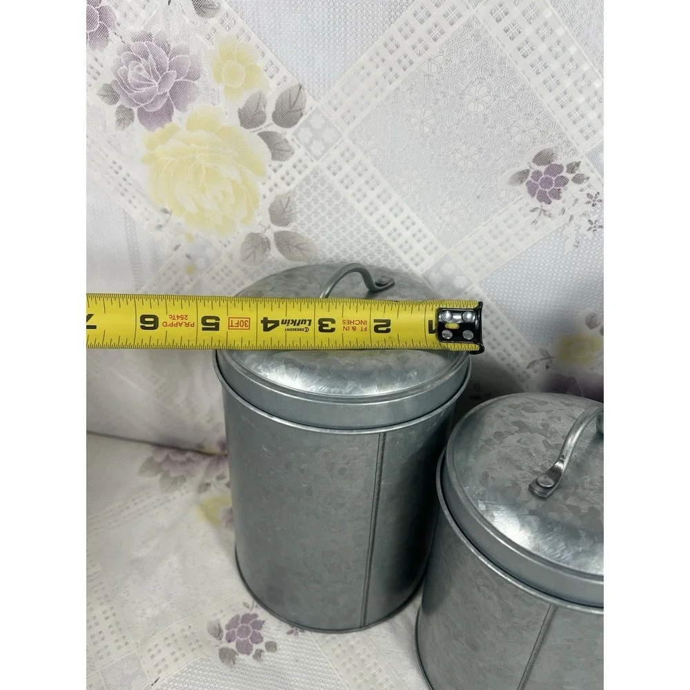 Set of 3 Food Containers with Lids,‎ Rustic Vintage Jars, Country Kitchen